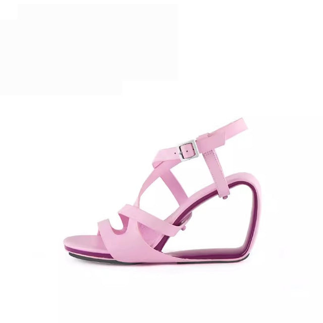 Chicfashion Cow Leather Peep Toe  Sandals