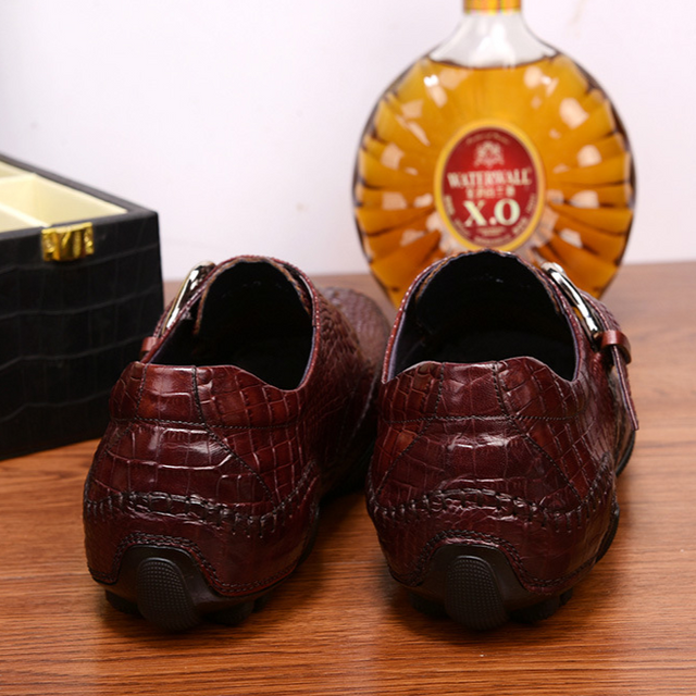 Luxury Alligator Texture Penny Loafers
