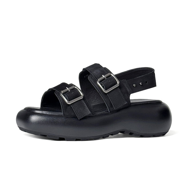 Exoticade Chic Buckle Leather Sandals