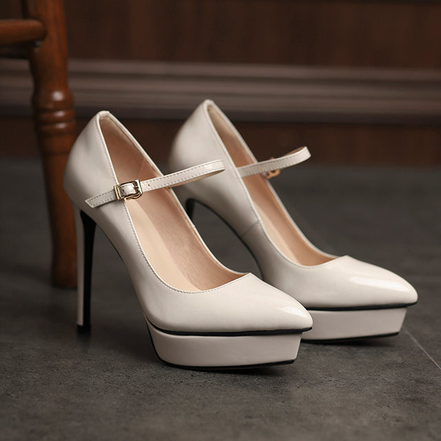 AlliLuxe Classic Platform Elegant Heel Shoes