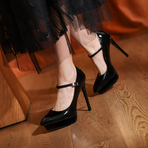 AlliLuxe Classic Platform Elegant Heel Shoes