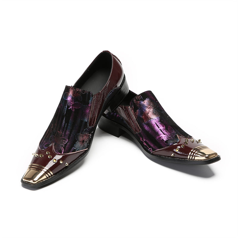 CrocLuxe Exotic Square Toe Leather Dress Shoes