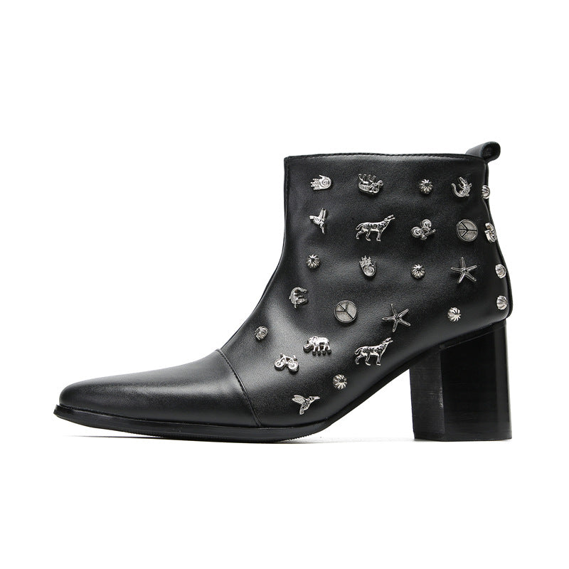 ChicZip Cow Leather Zipper Dress Boots