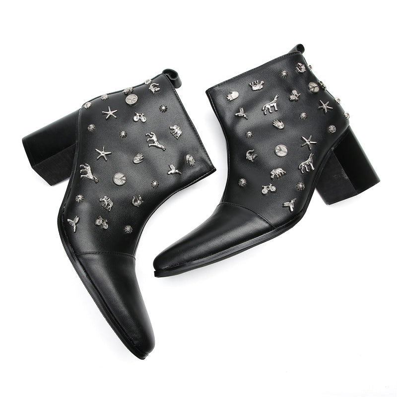 ChicZip Cow Leather Zipper Dress Boots