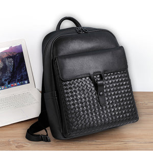 LeatherLux Business Travel Computer Backpack