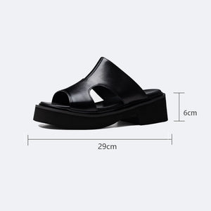 LuxePeep LeatherLux Sandals