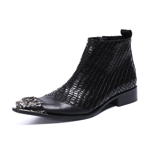 FancyLeather Exotic Ankle Boots