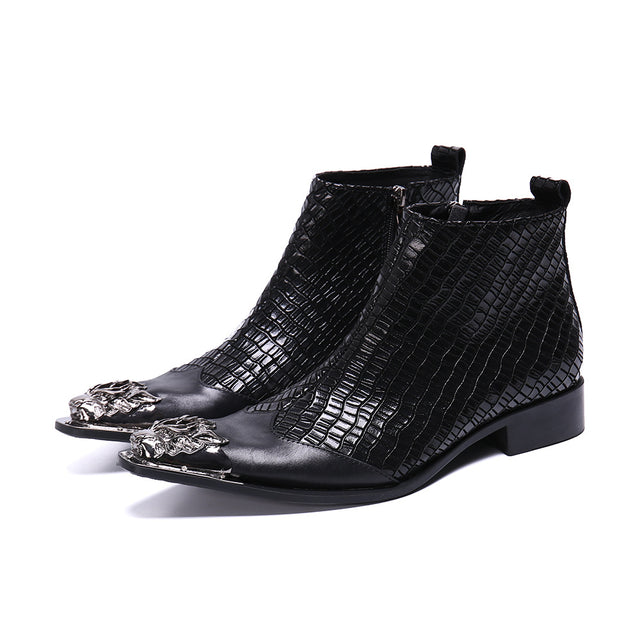 FancyLeather Exotic Ankle Boots