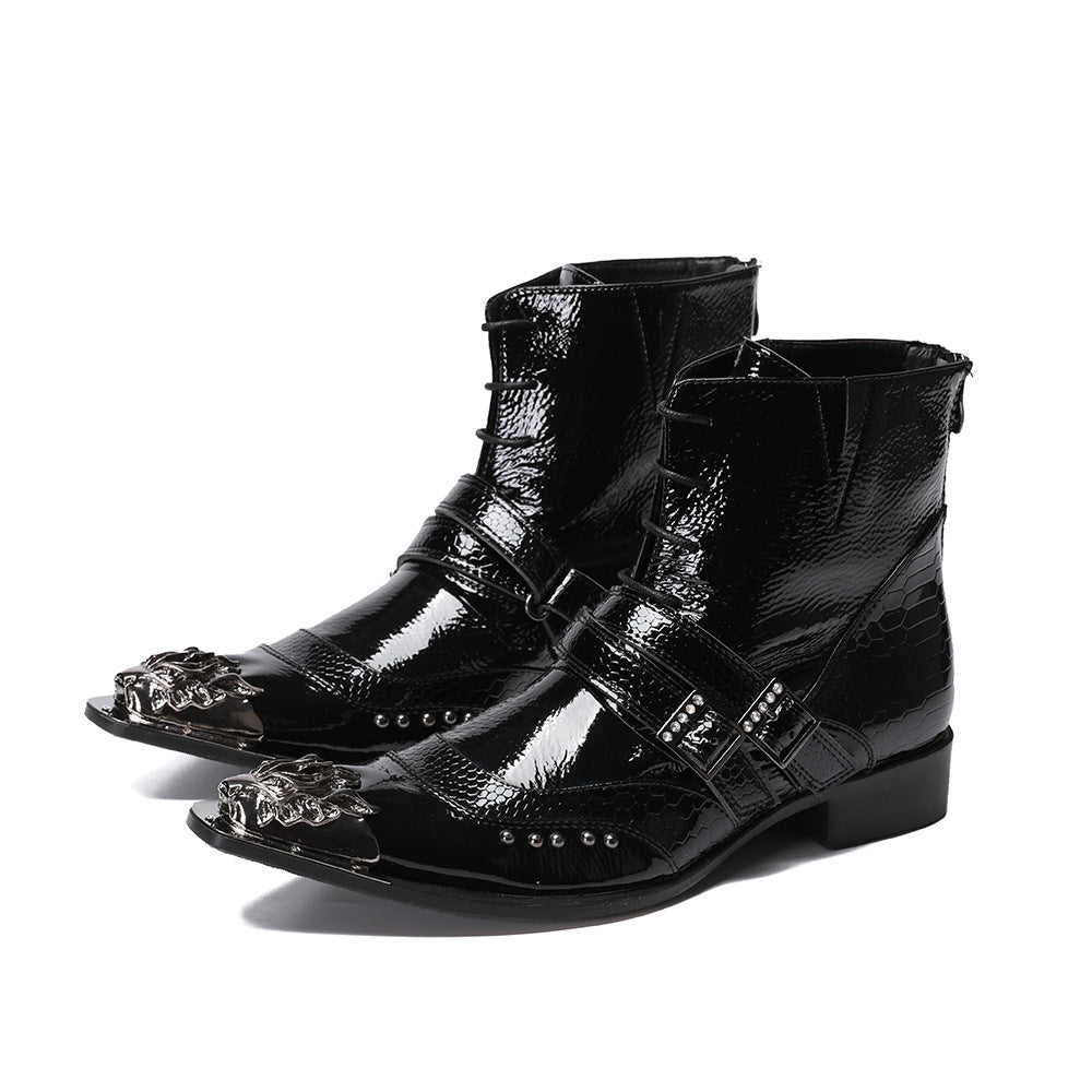 FancyLeather Exotic Ankle Boots