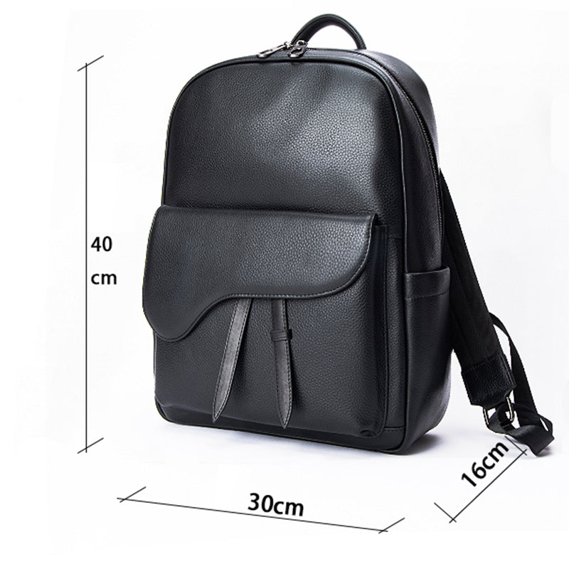 LeatherLux Cowhide Travel Computer Backpack