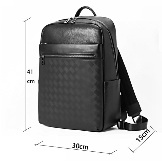 LeatherLux Cowhide Travel Computer Backpack