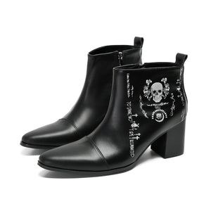 ChicZip Cow Leather Zipper Dress Boots