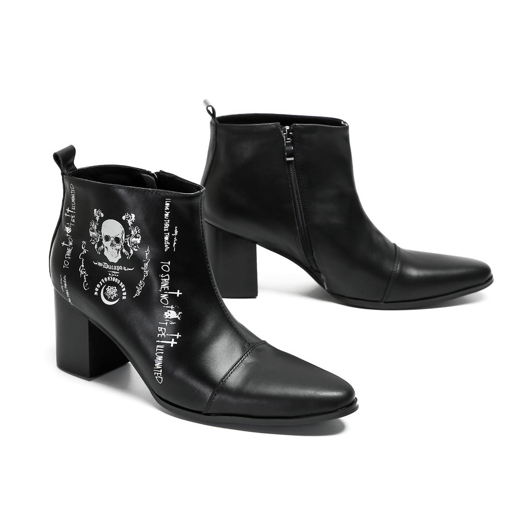 ChicZip Cow Leather Zipper Dress Boots