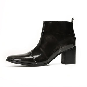 ChicZip Cow Leather Zipper Dress Boots