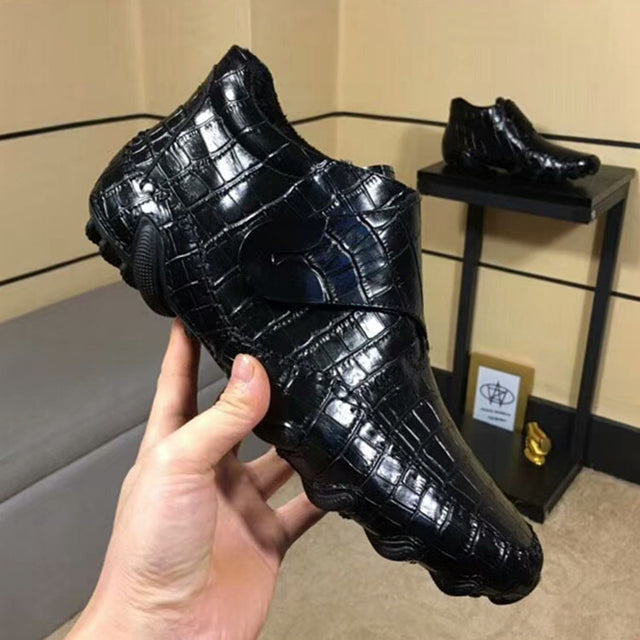 Luxury British Alligator Leather Slip-On Ankle Boots