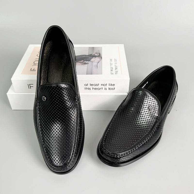 LuxeLeather Breathable Slip-On Loafers