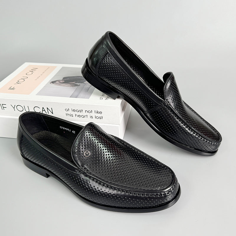 LuxeLeather Breathable Slip-On Loafers