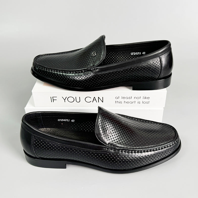 LuxeLeather Breathable Slip-On Loafers