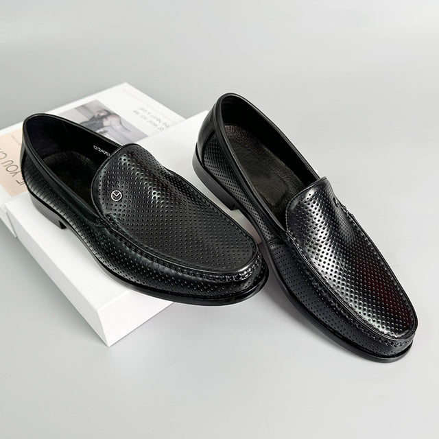 LuxeLeather Breathable Slip-On Loafers