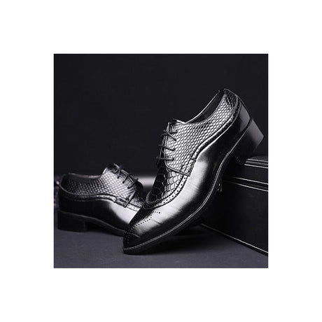Alligator Luxe Lace-Up Brogue Dress Shoes