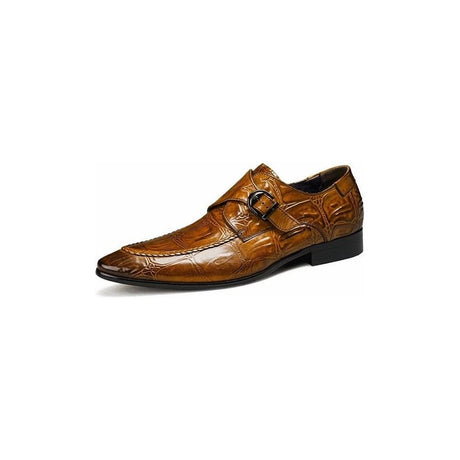 AlliLux Exotic Pointed Toe Slip-On Brogues