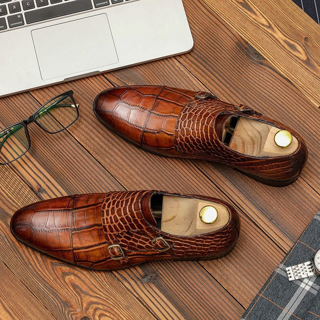 AlliLux Exotic Texture Dress Shoes