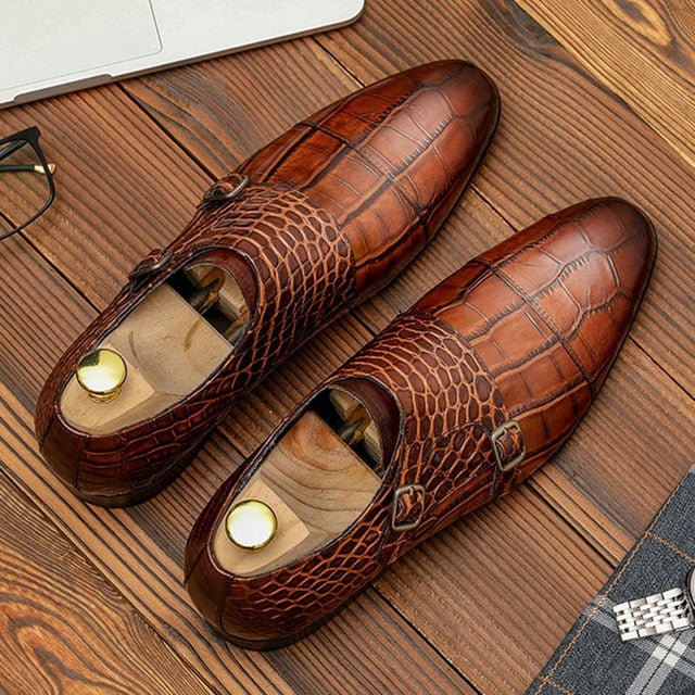 AlliLux Exotic Texture Dress Shoes