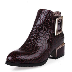 Allilux Pointed Toe Alligator Cuban Heel Boots123 - FINAL SALE