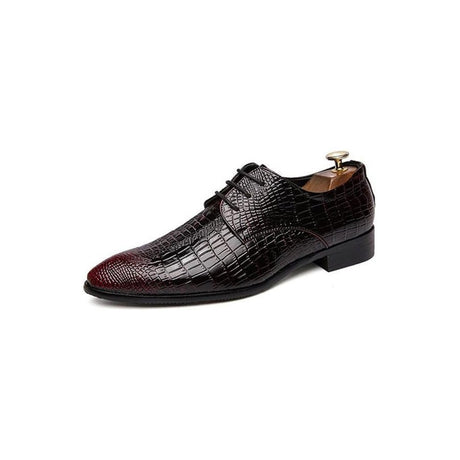 AlliLuxe Chic Alligator Lace Up Dress Shoes