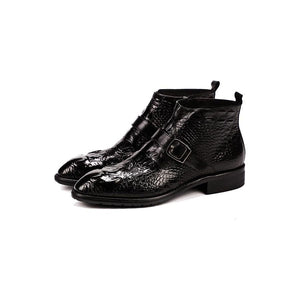 Alliluxe Chic Alligator Strap Ankle Boots - FINAL SALE
