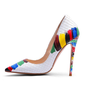 Artistic Multi Color Exotic Stiletto Heels123 - FINAL SALE