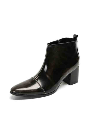 ChicZip Cow Leather Zipper Dress Boots