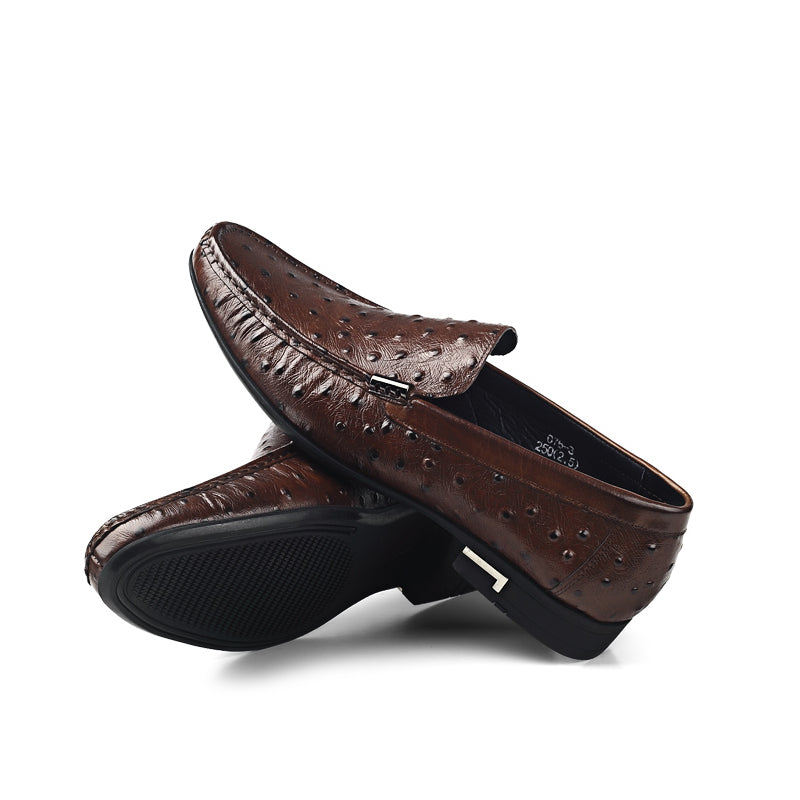 AlliLux Exotic Leather Slip-On Casual Loafers