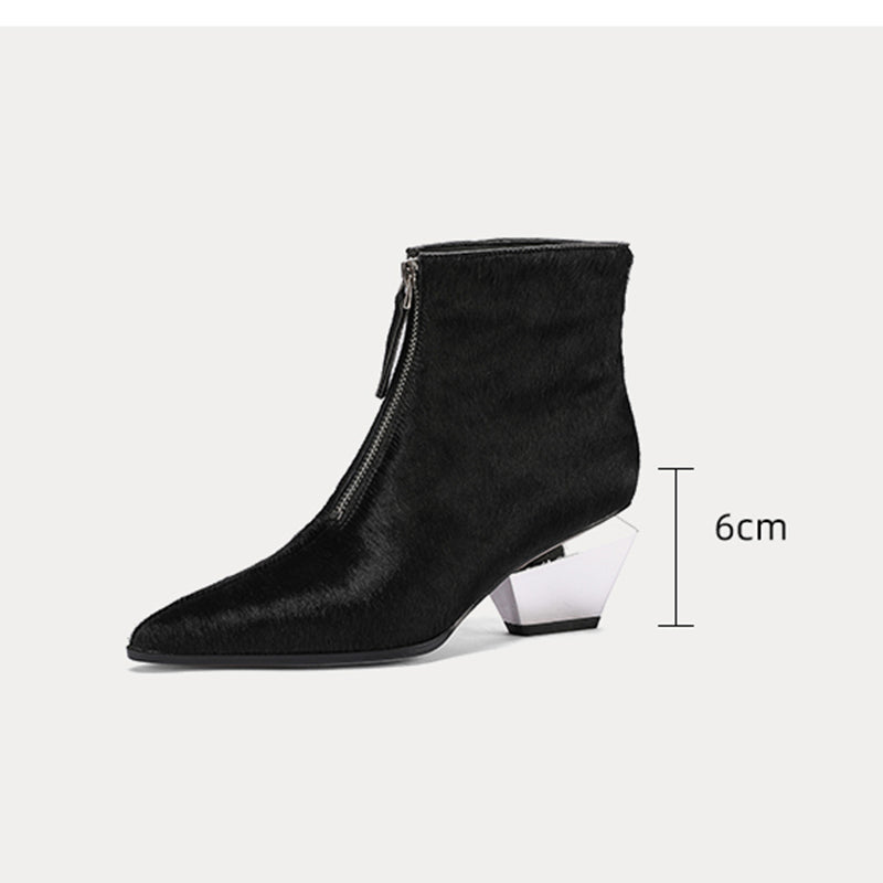 Chic Cow Leather Pointed High-Heel Boots