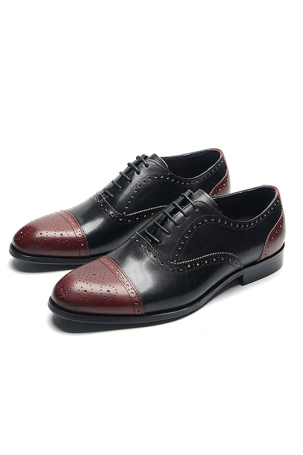 AlliLuxe Exotic Carved Leather Brogue Dress Shoes