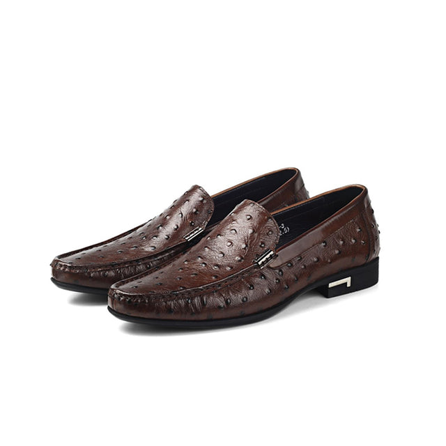 AlliLux Exotic Leather Slip-On Casual Loafers