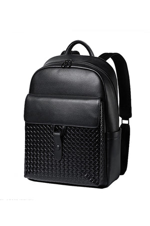 LeatherLux Business Travel Computer Backpack