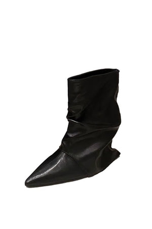 AlliLux Pointed Toe Alligator Cuban Heel Boots