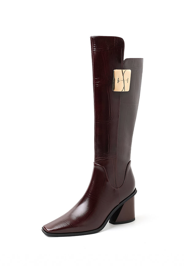 Knightly Elegance Genuine Leather Tall Boots