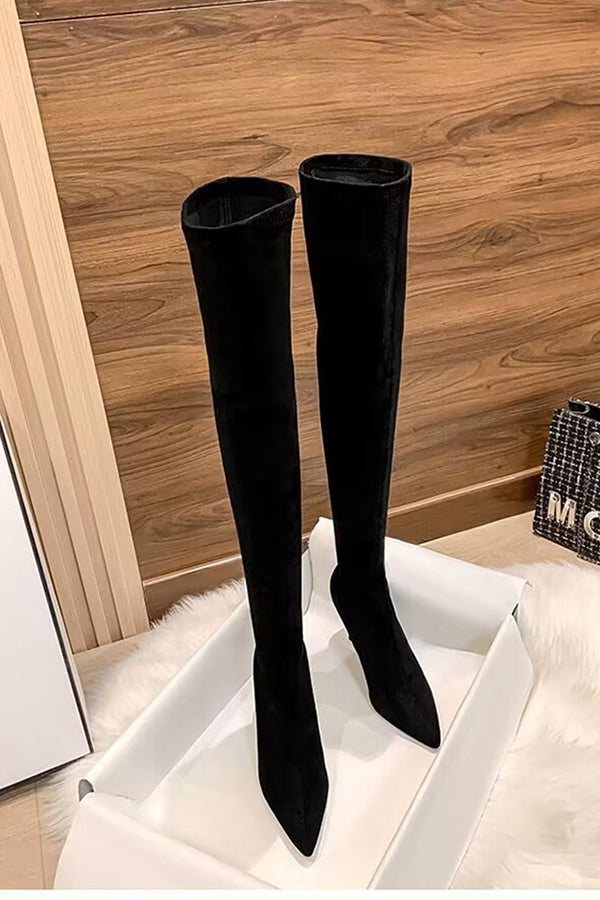 Exotic Serpent Chic Knee-High Boots