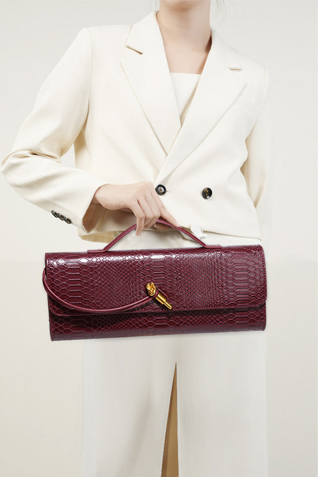 Serpatura Snake Pattern Event Clutch Purse