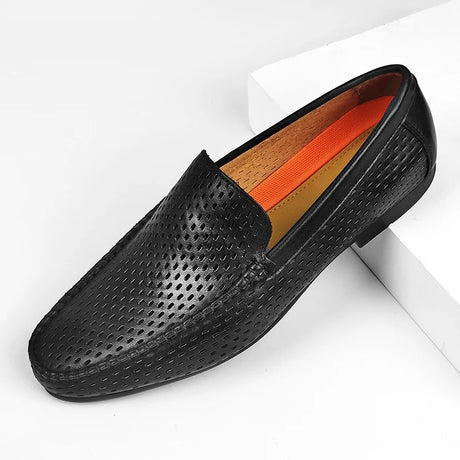 LuxeLeather Breathable Slip-On Loafers