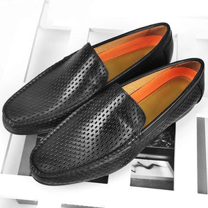 LuxeLeather Breathable Slip-On Loafers