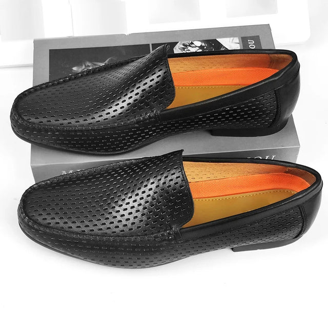 LuxeLeather Breathable Slip-On Loafers