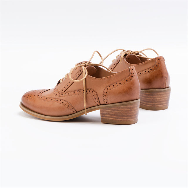 LuxeLeather Chic Retro Oxfords Round Heel