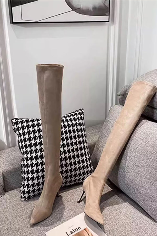 Exotic Serpent Chic Knee-High Boots