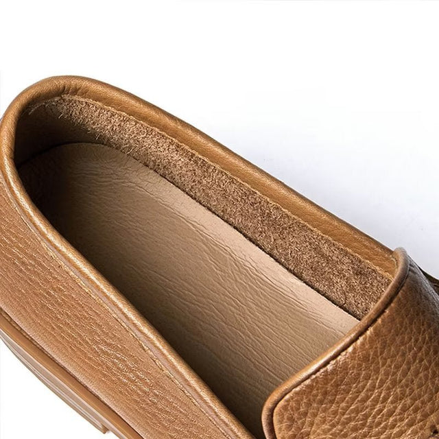 Chic Embossed Slip-On Tassel Loafers
