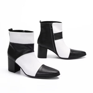 ChicZip Cow Leather Zipper Dress Boots