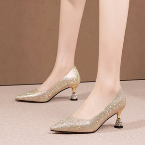 Sheepskin Chic Exotic Pattern Pointed Toe Pumps123 - FINAL SALE