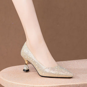 Sheepskin Chic Exotic Pattern Pointed Toe Pumps123 - FINAL SALE